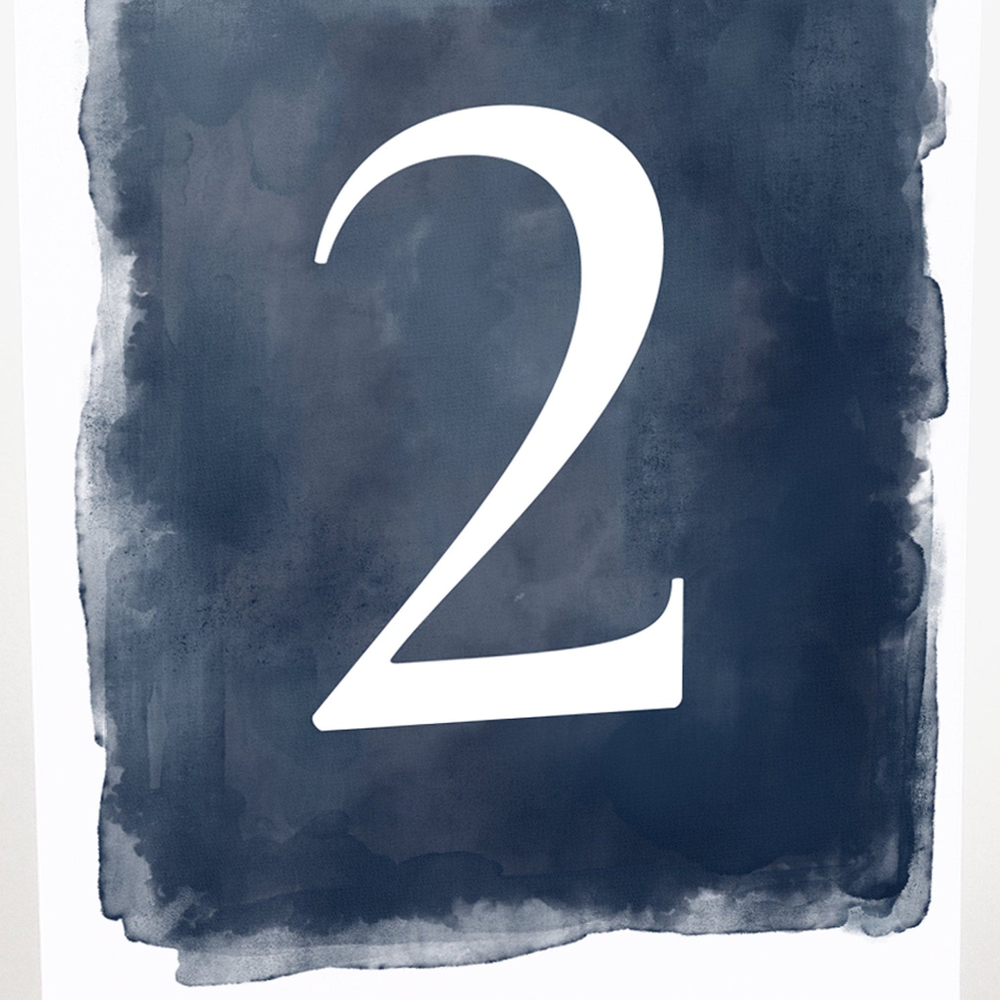 Table Numbers, Navy Blue Watercolor