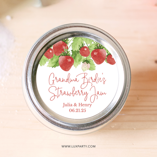 Strawberry Jam Favors Labels