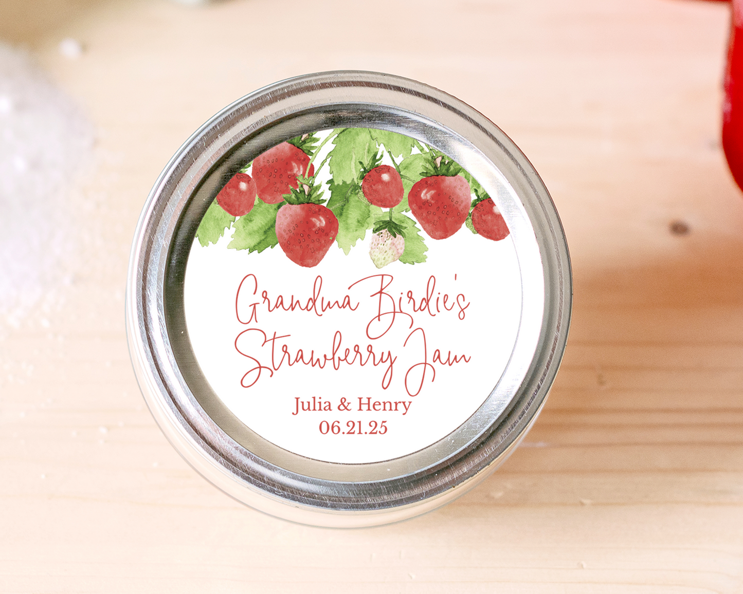 Strawberry Jam Favors Labels