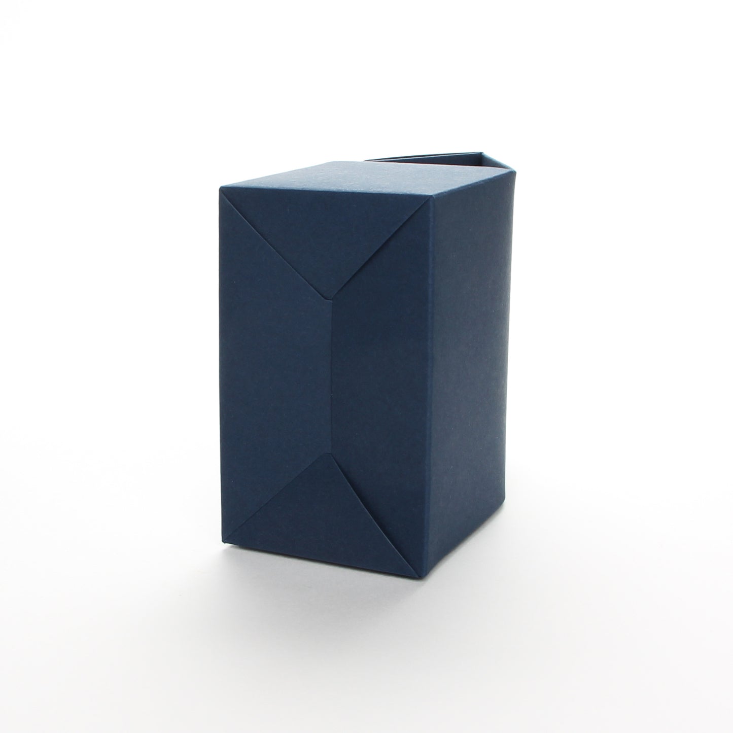 Bottom view of Lux Party’s navy blue favor box on a white background.