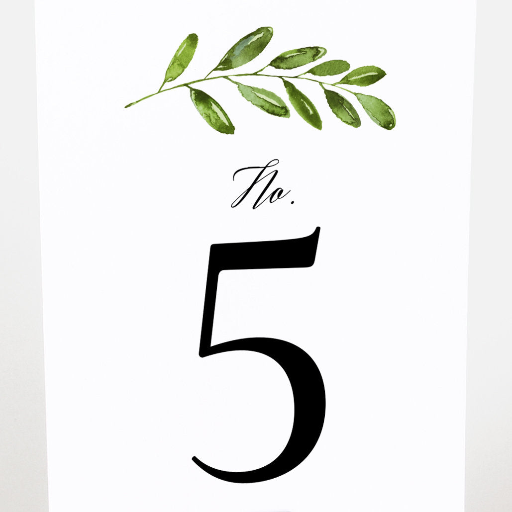 Table Numbers, Greenery
