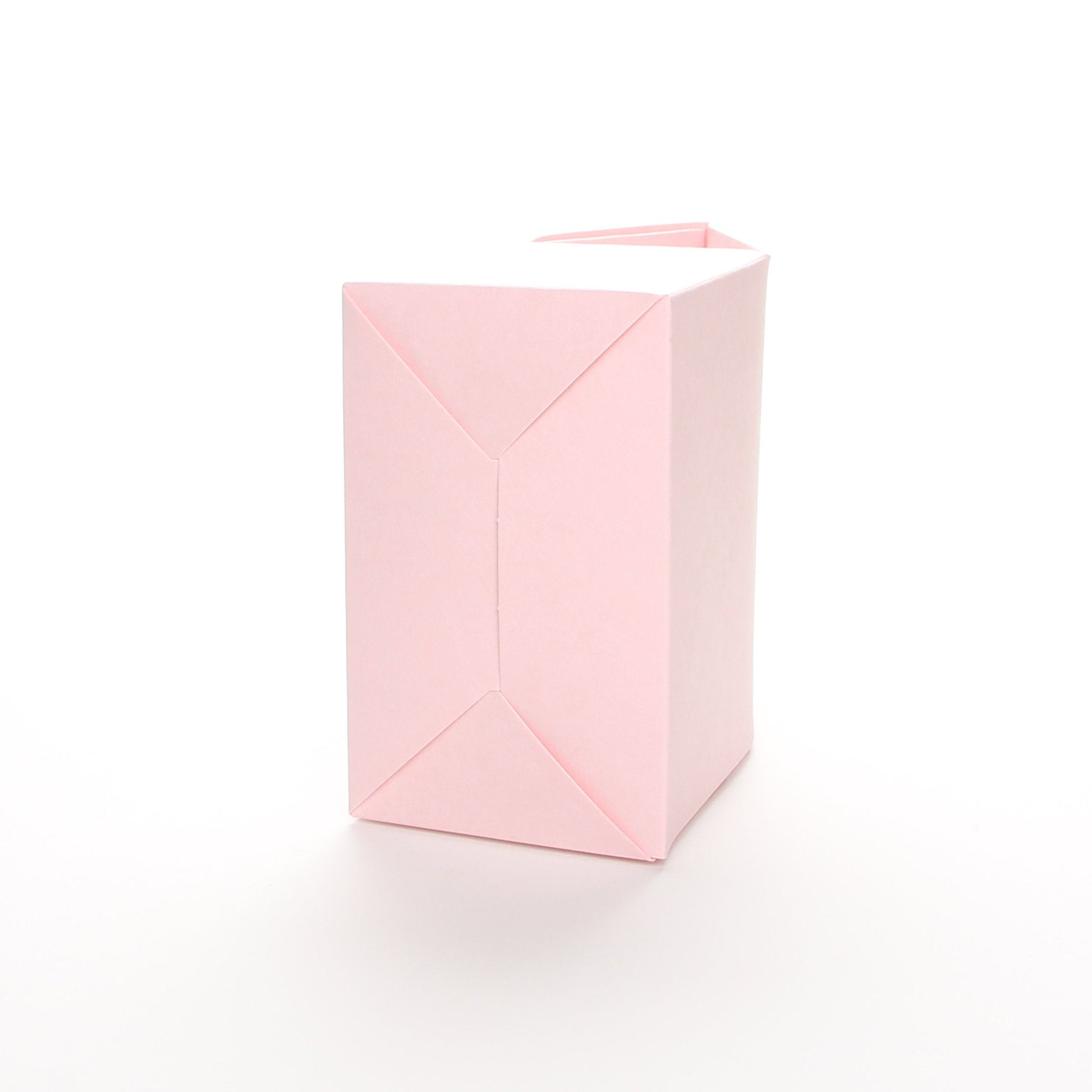 Bottom view of Lux Party’s pink favor box on a white background.