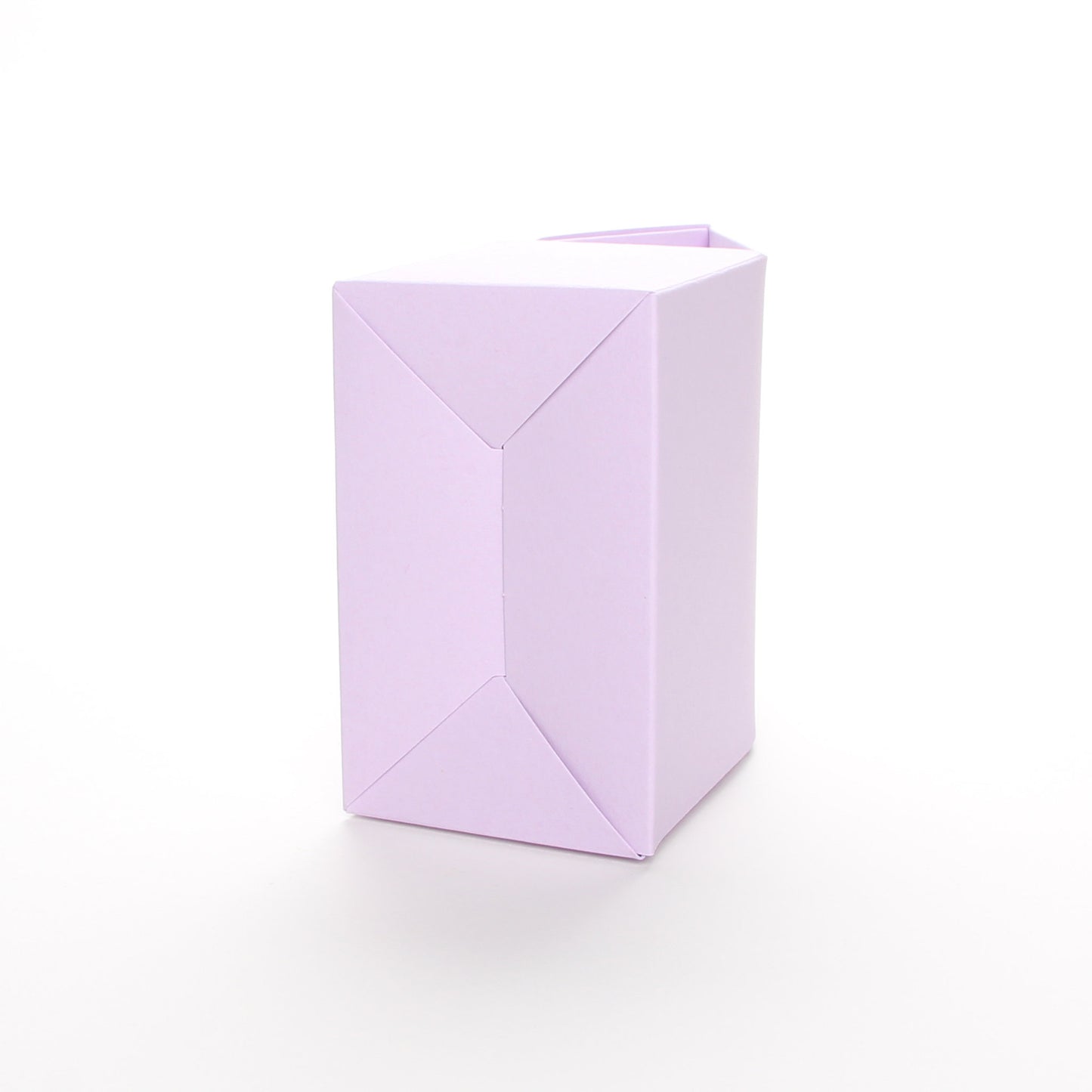 Bottom view of Lux Party’s lavender favor box on a white background.