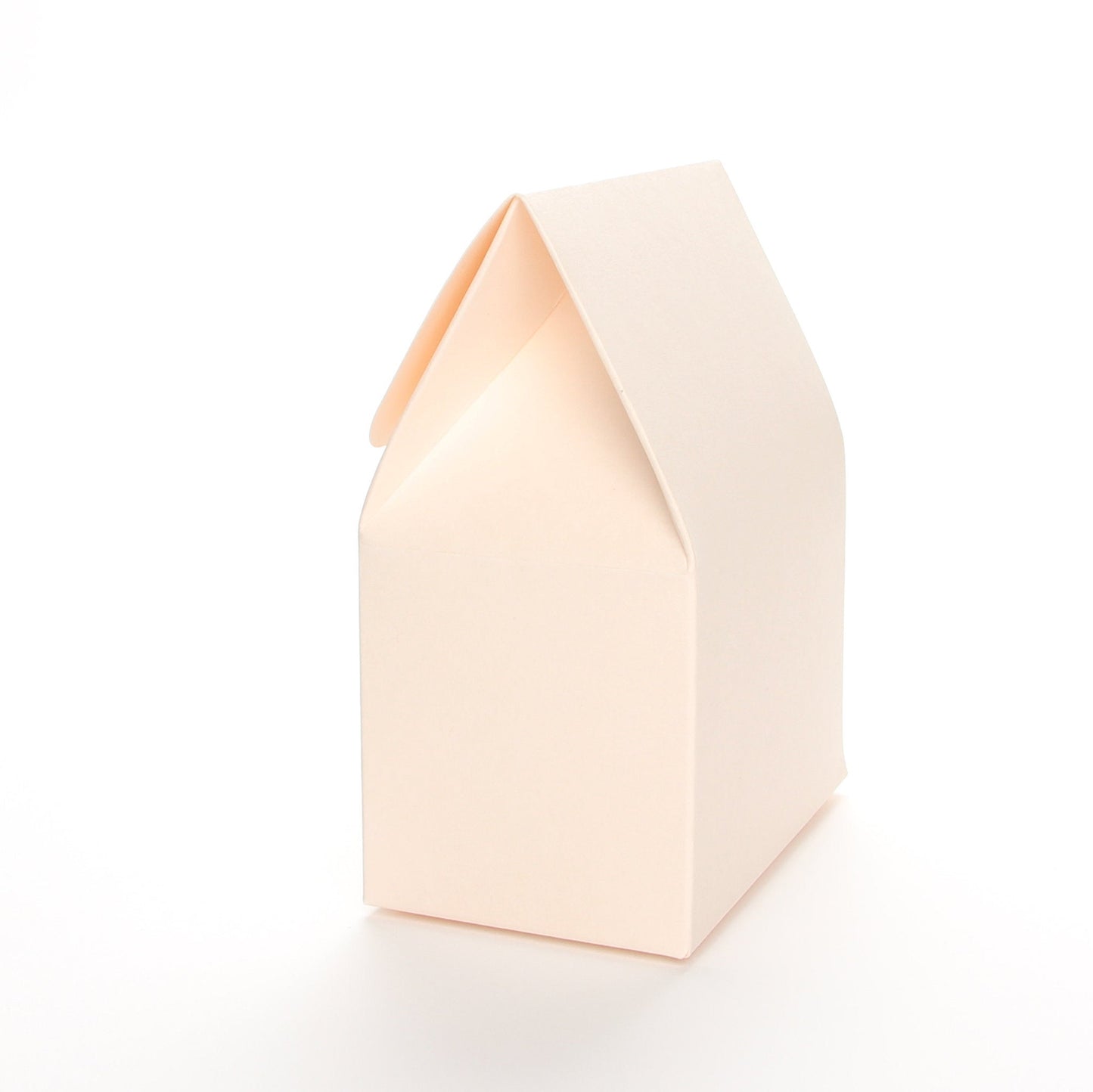 Side view of a blush favor box by Lux Party on a white background.