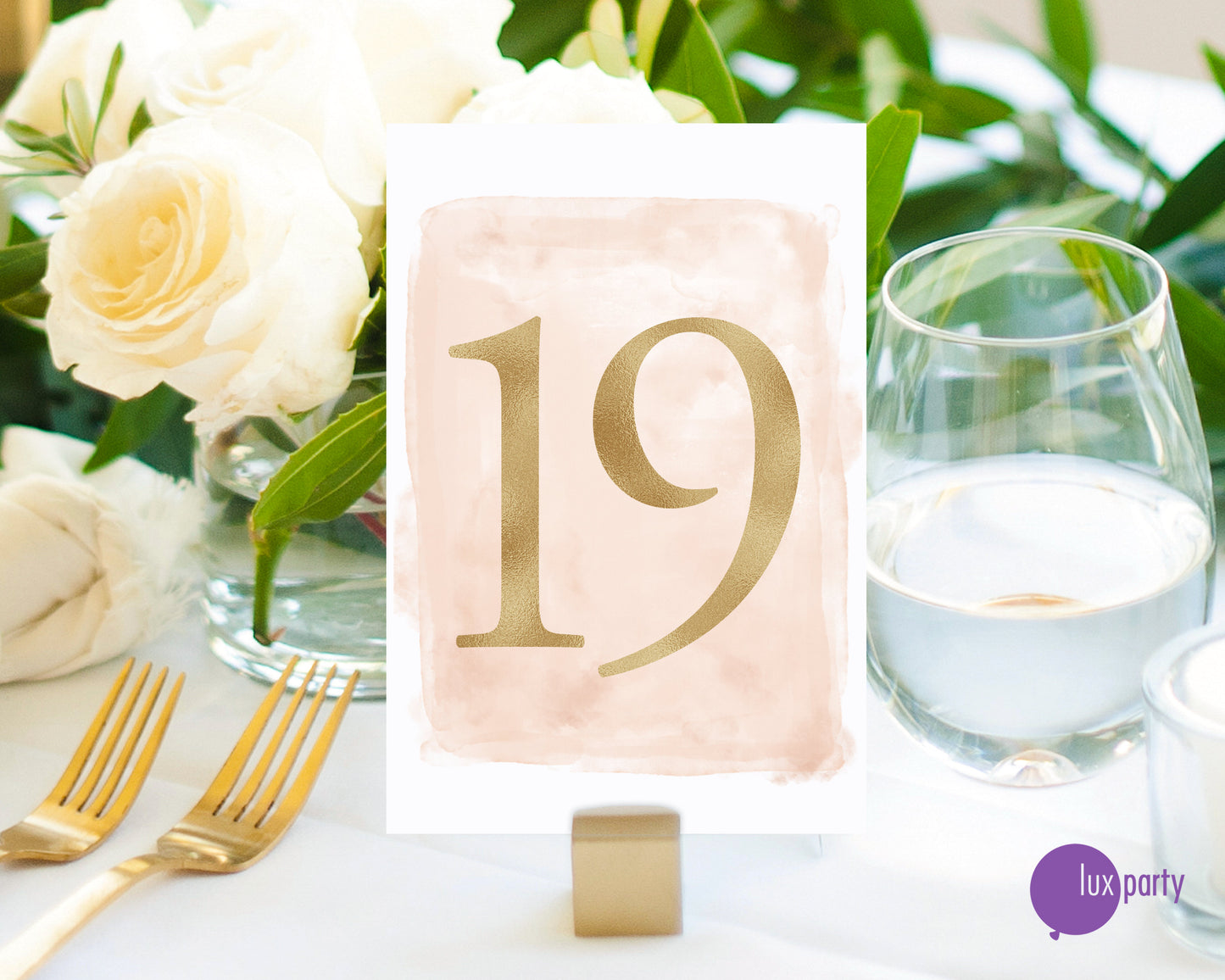 Table Numbers, Blush & Gold