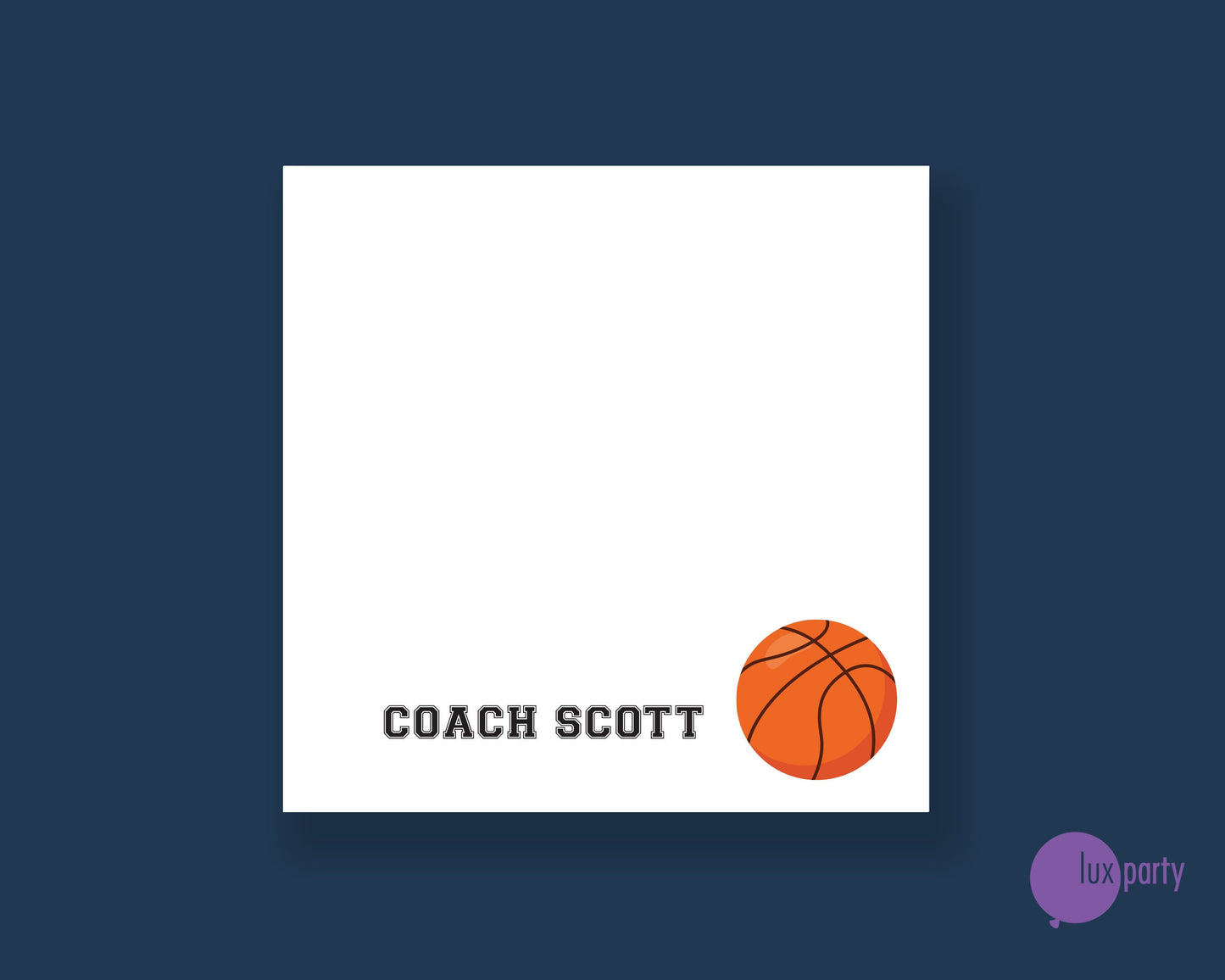 Basketball Sticky Notes, Personalized