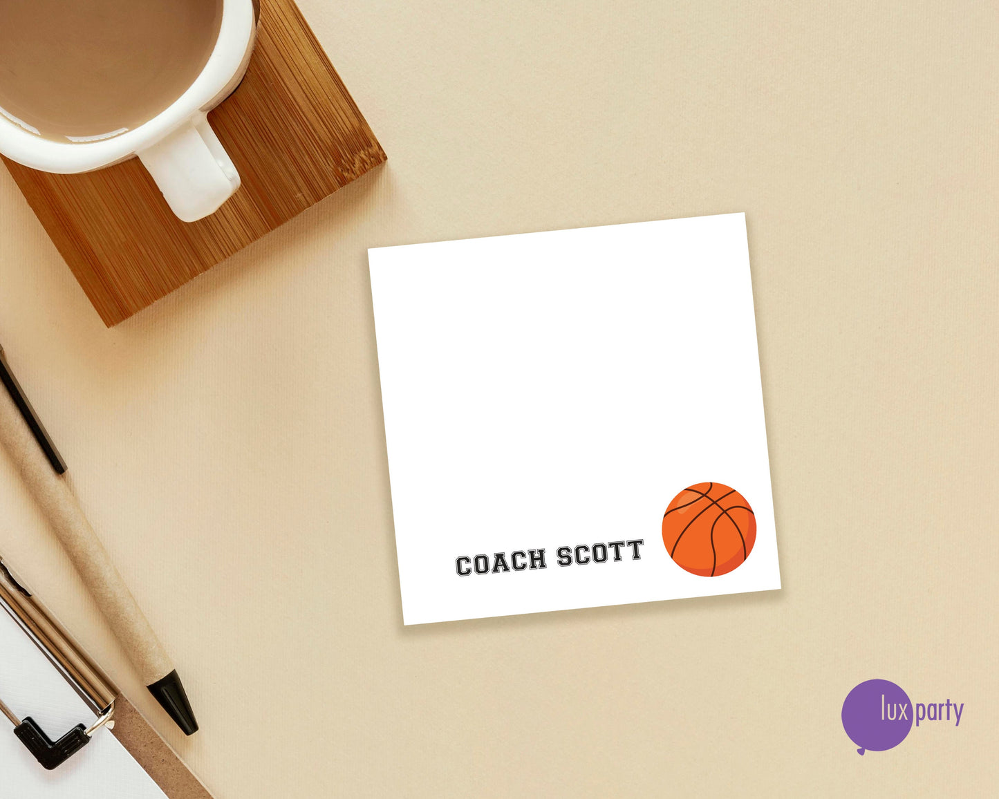 Basketball Sticky Notes, Personalized