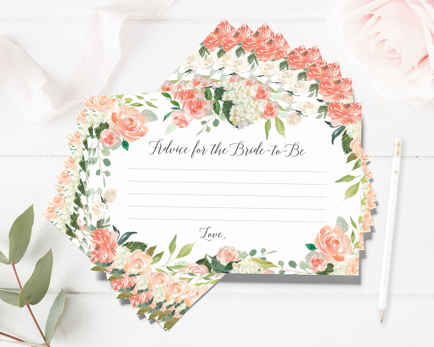 Advice Cards Bride, Floral